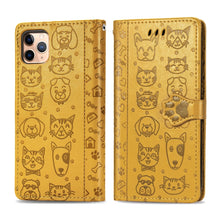 Load image into Gallery viewer, Cute Cat and Dog Embossed Horizontal Flip PU Leather Case with Holder / Card Slot / Wallet / Lanyard, For iPhone 11 Pro Max, For iPhone XS/X, For iPhone XR