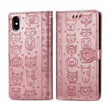 Load image into Gallery viewer, Cute Cat and Dog Embossed Horizontal Flip PU Leather Case with Holder / Card Slot / Wallet / Lanyard, For iPhone 11 Pro Max, For iPhone XS/X, For iPhone XR