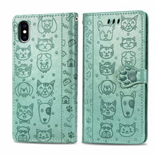 Load image into Gallery viewer, Cute Cat and Dog Embossed Horizontal Flip PU Leather Case with Holder / Card Slot / Wallet / Lanyard, For iPhone 11 Pro Max, For iPhone XS/X, For iPhone XR