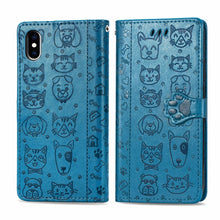 Load image into Gallery viewer, Cute Cat and Dog Embossed Horizontal Flip PU Leather Case with Holder / Card Slot / Wallet / Lanyard, For iPhone 11 Pro Max, For iPhone XS/X, For iPhone XR