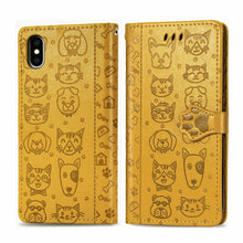 Load image into Gallery viewer, Cute Cat and Dog Embossed Horizontal Flip PU Leather Case with Holder / Card Slot / Wallet / Lanyard, For iPhone 11 Pro Max, For iPhone XS/X, For iPhone XR