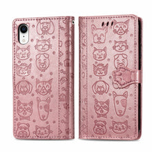 Load image into Gallery viewer, Cute Cat and Dog Embossed Horizontal Flip PU Leather Case with Holder / Card Slot / Wallet / Lanyard, For iPhone 11 Pro Max, For iPhone XS/X, For iPhone XR