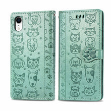 Load image into Gallery viewer, Cute Cat and Dog Embossed Horizontal Flip PU Leather Case with Holder / Card Slot / Wallet / Lanyard, For iPhone 11 Pro Max, For iPhone XS/X, For iPhone XR