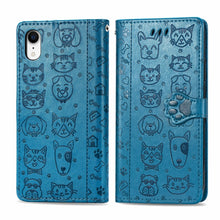 Load image into Gallery viewer, Cute Cat and Dog Embossed Horizontal Flip PU Leather Case with Holder / Card Slot / Wallet / Lanyard, For iPhone 11 Pro Max, For iPhone XS/X, For iPhone XR