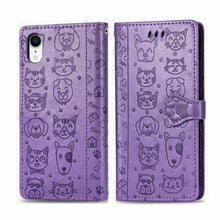 Load image into Gallery viewer, Cute Cat and Dog Embossed Horizontal Flip PU Leather Case with Holder / Card Slot / Wallet / Lanyard, For iPhone 11 Pro Max, For iPhone XS/X, For iPhone XR