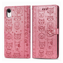 Load image into Gallery viewer, Cute Cat and Dog Embossed Horizontal Flip PU Leather Case with Holder / Card Slot / Wallet / Lanyard, For iPhone 11 Pro Max, For iPhone XS/X, For iPhone XR