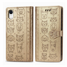 Load image into Gallery viewer, Cute Cat and Dog Embossed Horizontal Flip PU Leather Case with Holder / Card Slot / Wallet / Lanyard, For iPhone 11 Pro Max, For iPhone XS/X, For iPhone XR