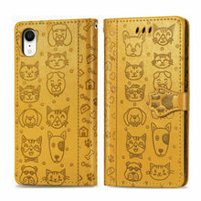 Load image into Gallery viewer, Cute Cat and Dog Embossed Horizontal Flip PU Leather Case with Holder / Card Slot / Wallet / Lanyard, For iPhone 11 Pro Max, For iPhone XS/X, For iPhone XR
