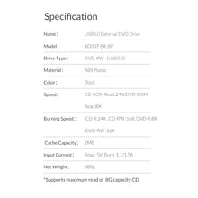 Load image into Gallery viewer, ORICO XD007 USB3.0 External CD Driver