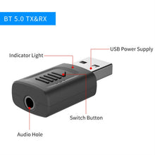 Load image into Gallery viewer, JEDX-M135 USB5.0 4 in 1 Bluetooth Audio Receiver Transmitter