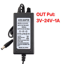Load image into Gallery viewer, AC To DC Adjustable Voltage Power Adapter Universal Power Supply Display Screen Power Switching Charger, US 3V-12V 2A, EU 3V-12V 2A, US 9V-24V 1A, EU 9V-24V 1A, US 3-24V 1A, EU 3-24V 1A