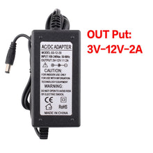 Load image into Gallery viewer, AC To DC Adjustable Voltage Power Adapter Universal Power Supply Display Screen Power Switching Charger, US 3V-12V 2A, EU 3V-12V 2A, US 9V-24V 1A, EU 9V-24V 1A, US 3-24V 1A, EU 3-24V 1A