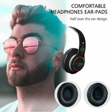 Load image into Gallery viewer, VJ033 Multi-function Upgrade Bluetooth 5.0 Headset Stereo Wireless LED Microphone FM Radio Headset