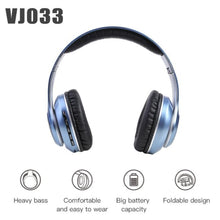 Load image into Gallery viewer, VJ033 Multi-function Upgrade Bluetooth 5.0 Headset Stereo Wireless LED Microphone FM Radio Headset