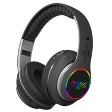 Load image into Gallery viewer, VJ033 Multi-function Upgrade Bluetooth 5.0 Headset Stereo Wireless LED Microphone FM Radio Headset