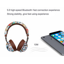 Load image into Gallery viewer, VJ086 Graffiti Headset Wireless Sports Bluetooth Headset Water Transfer Color Print Headset, Support TF, FM