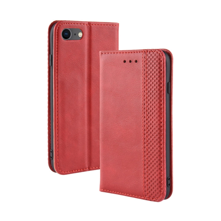 For iPhone SE (2020) Magnetic Buckle Retro Crazy Horse Texture Horizontal Flip Leather Case  , with Holder & Card Slots & Photo Frame, For iPhone SE 2022 / SE 2020