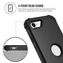 Load image into Gallery viewer, For iPhone SE 2020 Silicone + PC Three-piece Anti-drop Mobile Phone Protection Bback Cover, Black, Red, Blue, Rose Gold, Purple