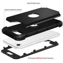 Load image into Gallery viewer, For iPhone SE 2020 Silicone + PC Three-piece Anti-drop Mobile Phone Protection Bback Cover, Black, Red, Blue, Rose Gold, Purple