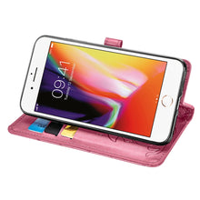 Load image into Gallery viewer, For iPhone SE (2020) Cute Cat and Dog Embossed Horizontal Flip Leather Case with Bracket / Card Slot / Wallet / Lanyard, Pink, Yellow, Gray, Gold, Blue, Green, Rose Gold, Purple