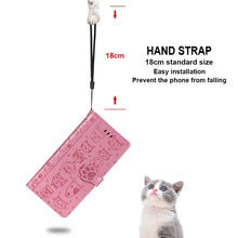 Load image into Gallery viewer, For iPhone SE (2020) Cute Cat and Dog Embossed Horizontal Flip Leather Case with Bracket / Card Slot / Wallet / Lanyard, Pink, Yellow, Gray, Gold, Blue, Green, Rose Gold, Purple