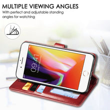 Load image into Gallery viewer, For iPhone SE (2020) Retro Solid Color Leather Buckle Phone Case with Lanyard &amp; Photo Frame &amp; Card Slot &amp; Wallet &amp; Stand Function, Black, Brown, Red, Blue, Green