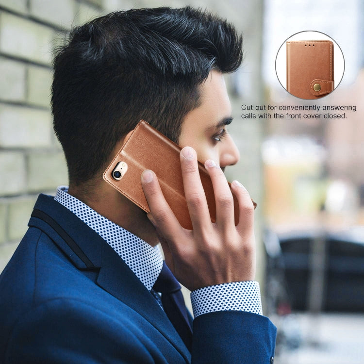 For iPhone SE (2020) Retro Solid Color Leather Buckle Phone Case with Lanyard & Photo Frame & Card Slot & Wallet & Stand Function, Black, Brown, Red, Blue, Green