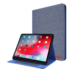 Load image into Gallery viewer, Horizontal Flip TPU + Fabric PU Leather Protective Case with Name Card Clip, For iPad Pro 12.9(2020)