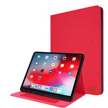 Load image into Gallery viewer, Horizontal Flip TPU + Fabric PU Leather Protective Case with Name Card Clip, For iPad Pro 12.9(2020)