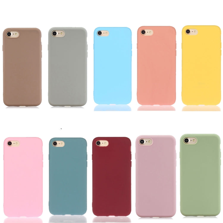 For iPhone SE (2020) Solid Color Aatte TPU Phone Case, Green, Red, Light Blue, Magenta, Yellow, Orange, Skay Blue, Gray, Khaki, Pink