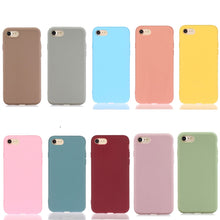 Load image into Gallery viewer, For iPhone SE (2020) Solid Color Aatte TPU Phone Case, Green, Red, Light Blue, Magenta, Yellow, Orange, Skay Blue, Gray, Khaki, Pink