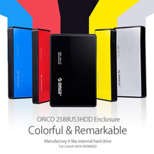 Load image into Gallery viewer, ORICO 2588US3-V1 2.5 inch USB3.0 Hard Drive Enclosure, Silver, Red, Blue, Black