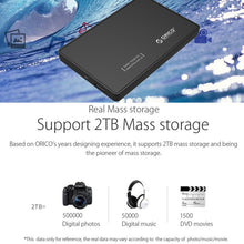 Load image into Gallery viewer, ORICO 2588US3-V1 2.5 inch USB3.0 Hard Drive Enclosure, Silver, Red, Blue, Black