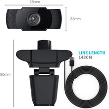 Load image into Gallery viewer, HD 1080P Megapixels USB Webcam Camera CMOS Sensor with MIC for Computer PC Laptops