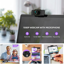 Load image into Gallery viewer, HD 1080P Megapixels USB Webcam Camera CMOS Sensor with MIC for Computer PC Laptops