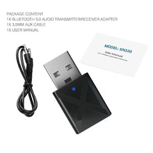 Load image into Gallery viewer, Techme KN320 Bluetooth 5.0 Transmitter Receiver Stereo Wireless Adapter