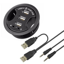 Load image into Gallery viewer, 3 Ports USB 2.0 Hub with 3.5mm audio and microphone jack