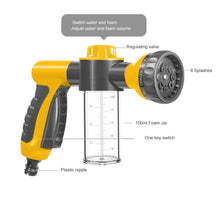 Load image into Gallery viewer, Professional Portable Multifunction Auto Foam Car Washer 3 Grade High Pressure Water Gun Cleaning Washing Foam Nozzle, Black, Green, Yellow