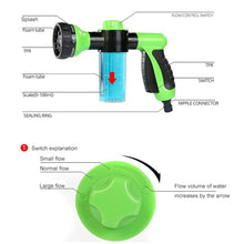 Load image into Gallery viewer, Professional Portable Multifunction Auto Foam Car Washer 3 Grade High Pressure Water Gun Cleaning Washing Foam Nozzle, Black, Green, Yellow