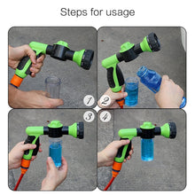 Load image into Gallery viewer, Professional Portable Multifunction Auto Foam Car Washer 3 Grade High Pressure Water Gun Cleaning Washing Foam Nozzle, Black, Green, Yellow