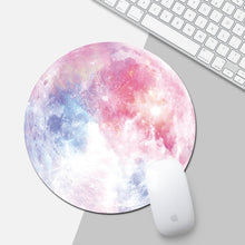 Load image into Gallery viewer, Planet Series Mat Circular Mouse Pad, Rainbow Color Moon