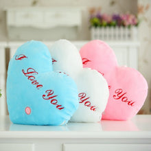 Load image into Gallery viewer, Heart Shaped English Letter Pattern Glowing Light Plush Pillow Toy Cushion