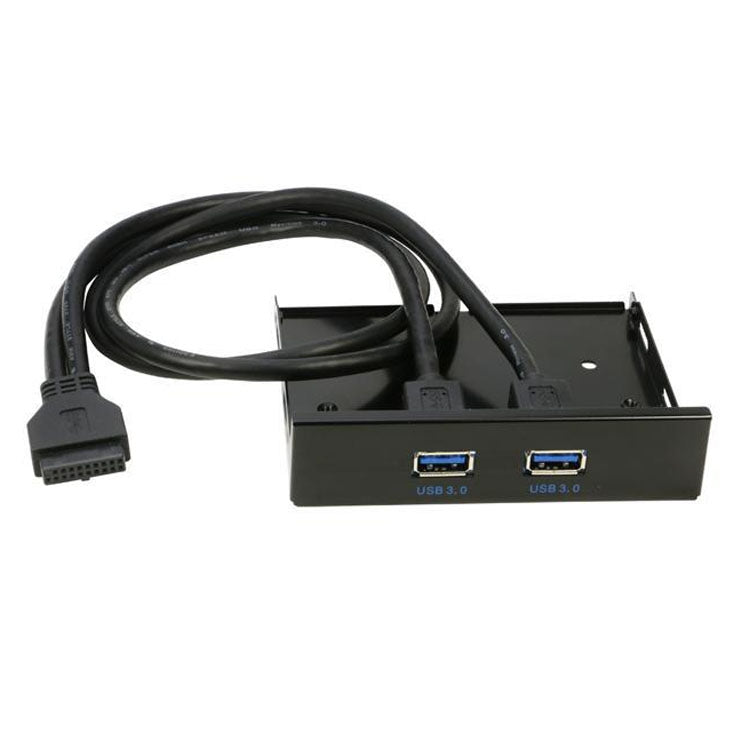 5.25 inch 2 Ports USB3.0 Floppy Bay Front Panel  HUB Spilitter with Power Adapter, 2 Ports USB