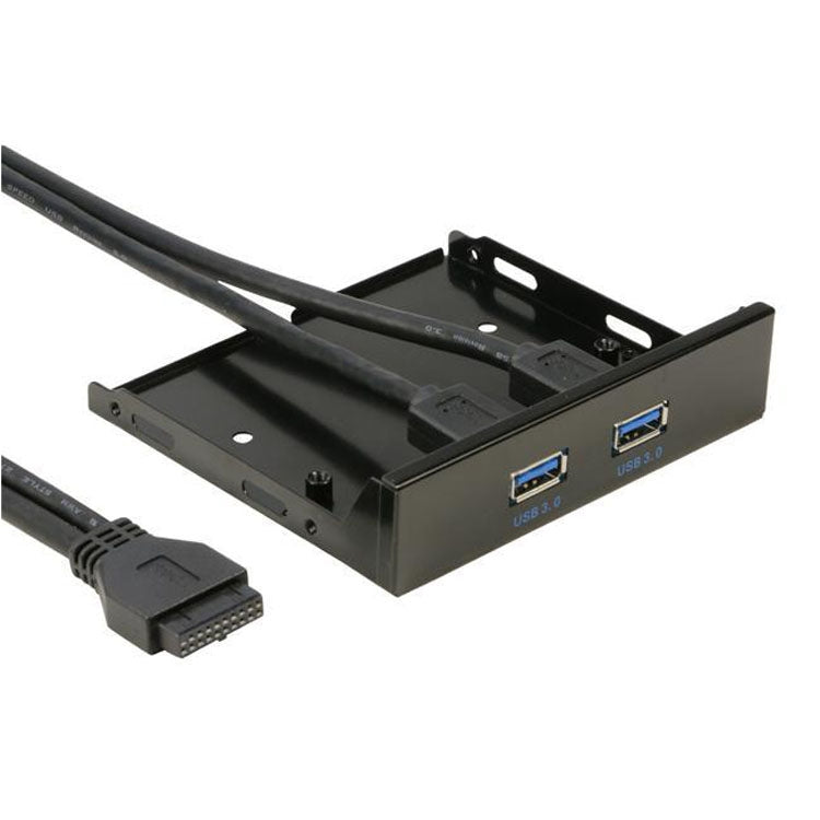 5.25 inch 2 Ports USB3.0 Floppy Bay Front Panel  HUB Spilitter with Power Adapter, 2 Ports USB