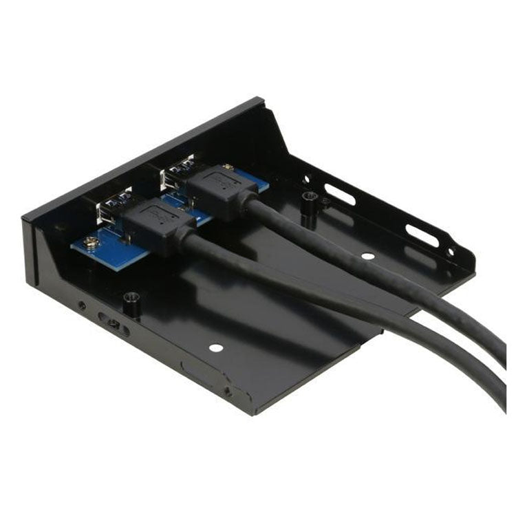 5.25 inch 2 Ports USB3.0 Floppy Bay Front Panel  HUB Spilitter with Power Adapter, 2 Ports USB