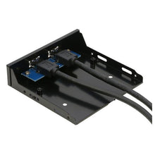 Load image into Gallery viewer, 5.25 inch 2 Ports USB3.0 Floppy Bay Front Panel  HUB Spilitter with Power Adapter, 2 Ports USB