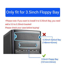 Load image into Gallery viewer, 5.25 inch 2 Ports USB3.0 Floppy Bay Front Panel  HUB Spilitter with Power Adapter, 2 Ports USB