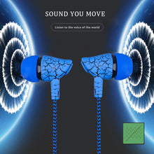 Load image into Gallery viewer, 3.5mm Jack Crack Earphone Wired Headset Super Bass Sound Headphone Earbud with Mic for Mobile Phone Samsung Xiaomi MP3 4