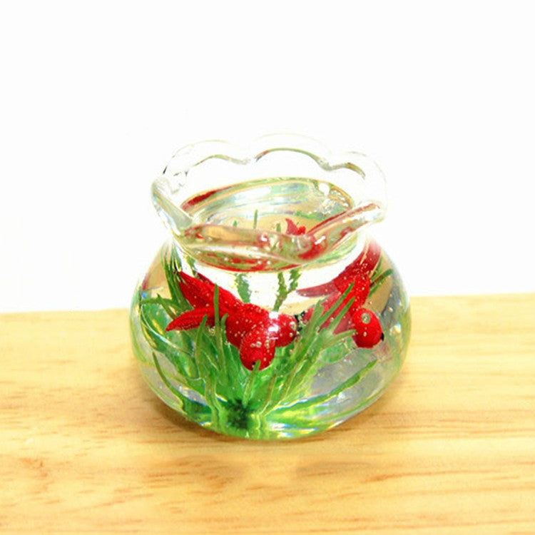 Dollhouse Miniature Transparent Glass Fish Tank Aquarium Toys