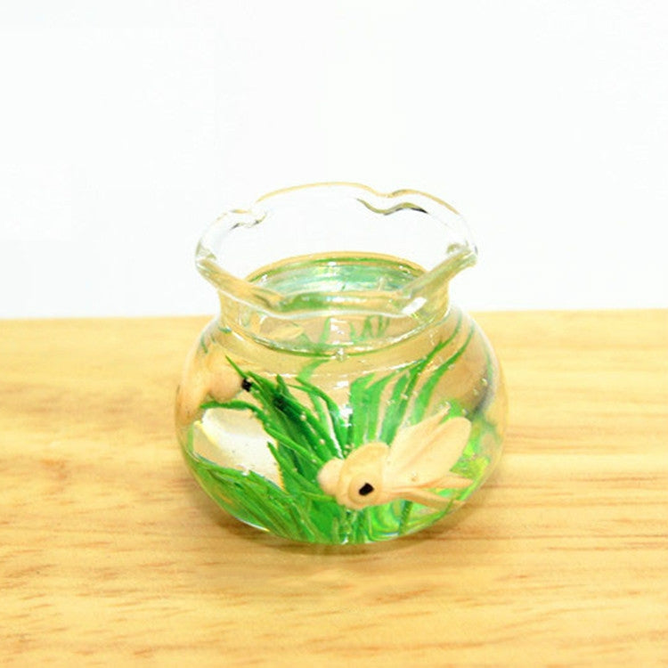 Dollhouse Miniature Transparent Glass Fish Tank Aquarium Toys